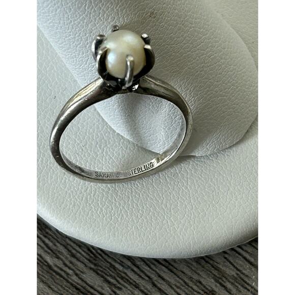 Vintage Sterling Silver Sarah Coventry Fresh Water Pearl Ring. Size 10 - Picture 4 of 4